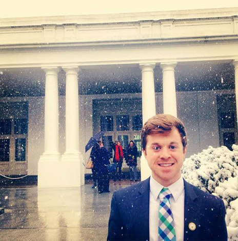 Zach Parolin in front of the White House