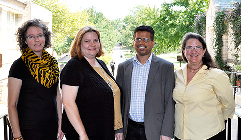 MU faculty Sarah Bush, Bethany Stone, Newton D’Souza and Betsy Baker